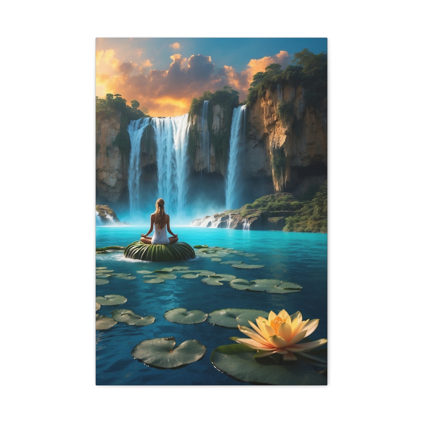 Blissful Lotus Art Canvas Ed. 19