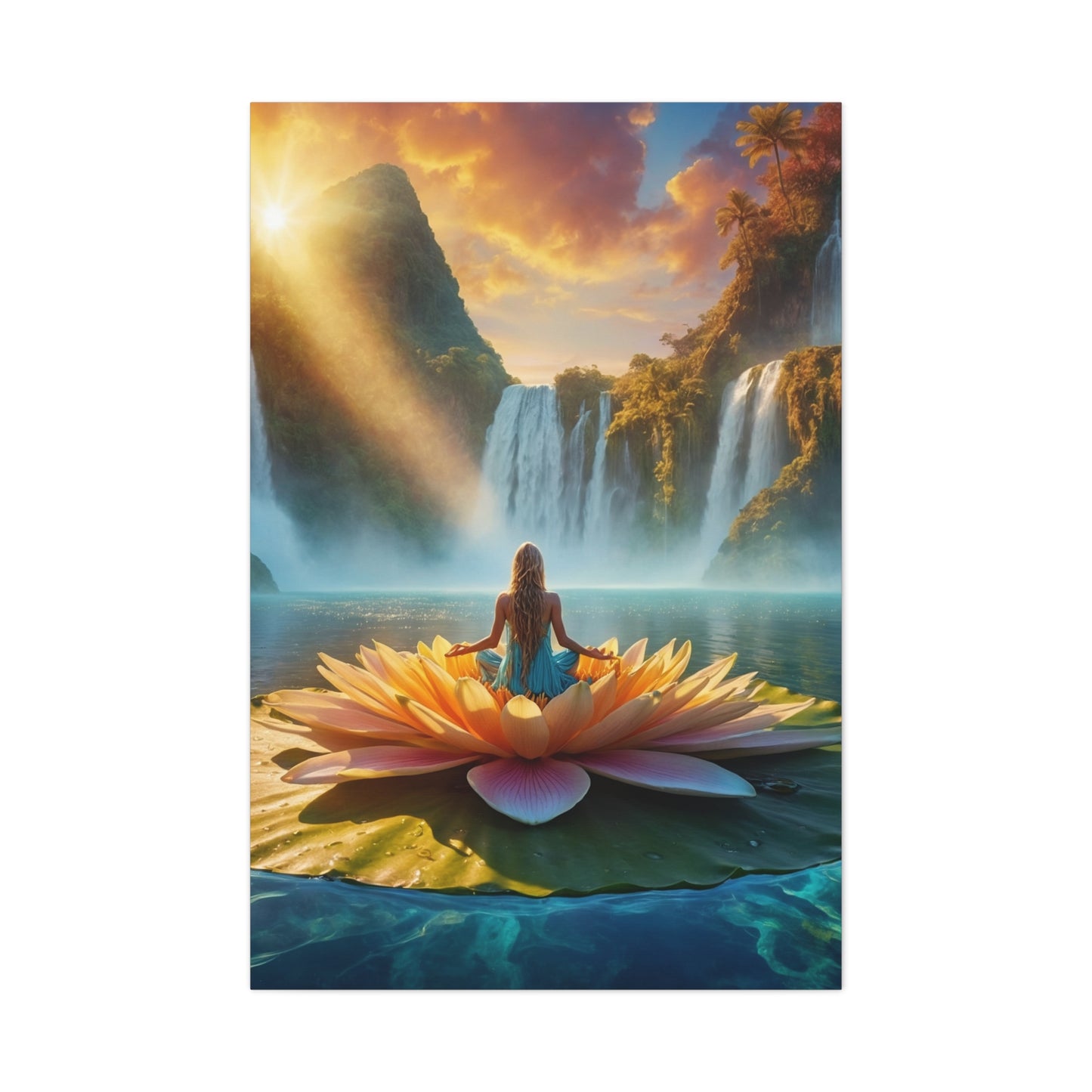 Blissful Lotus Art Canvas Ed. 9