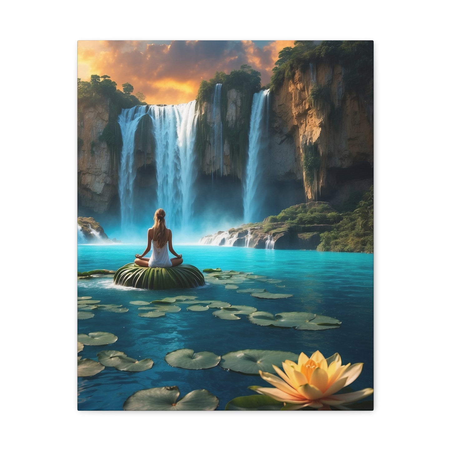 Blissful Lotus Art Canvas Ed. 19