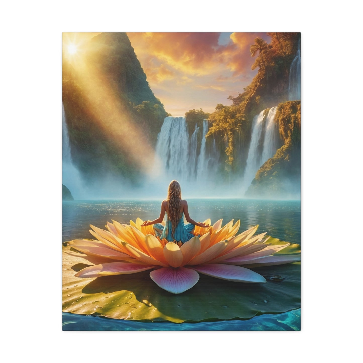 Blissful Lotus Art Canvas Ed. 9