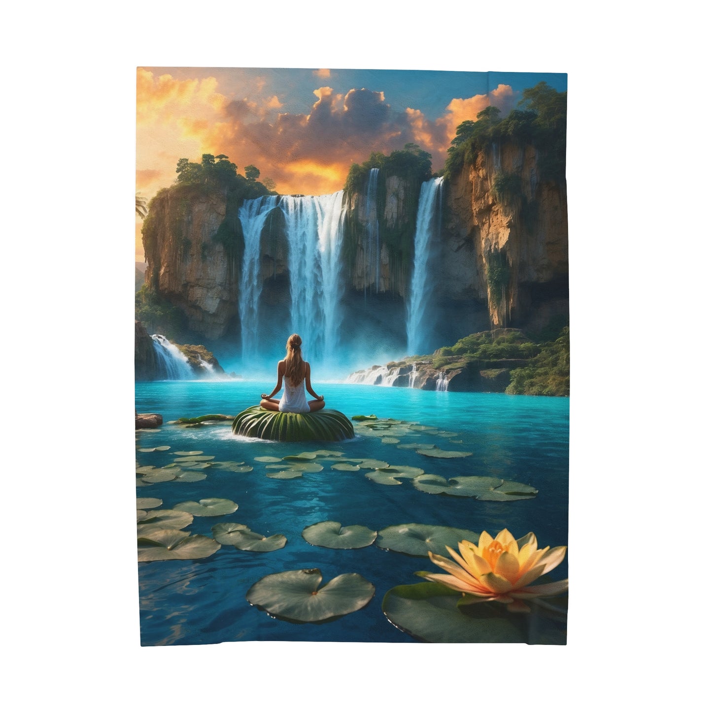 Blissful Lotus Ed. 19 | Velveteen Plush Blanket