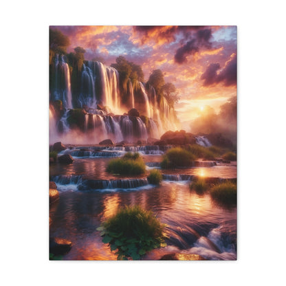 Majestic Waterfalls Art Canvas Ed. 17