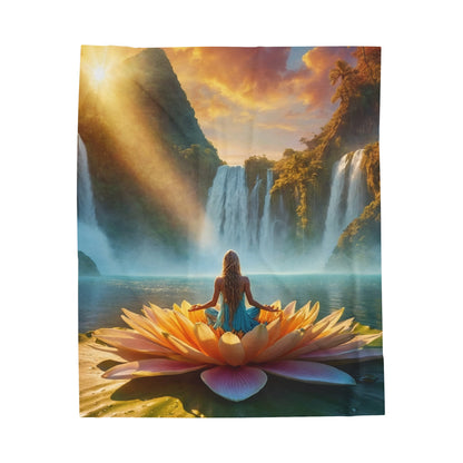 Blissful Lotus Ed. 9 | Velveteen Plush Blanket