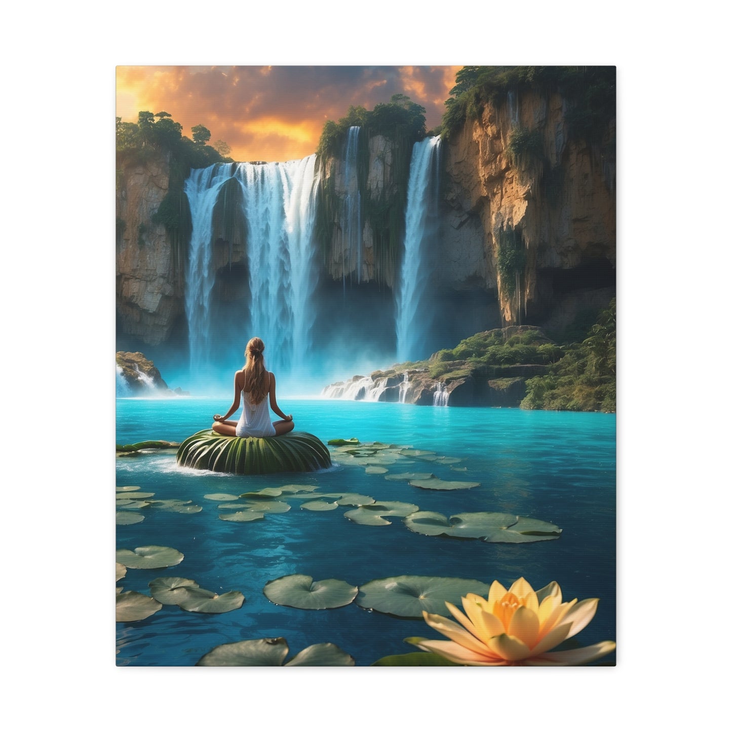 Blissful Lotus Art Canvas Ed. 19